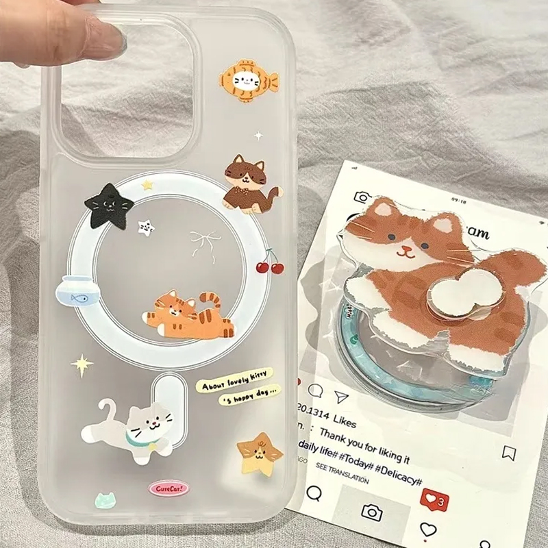 Phone Cases Quirky - Простой мультяшный забавный милый кот для