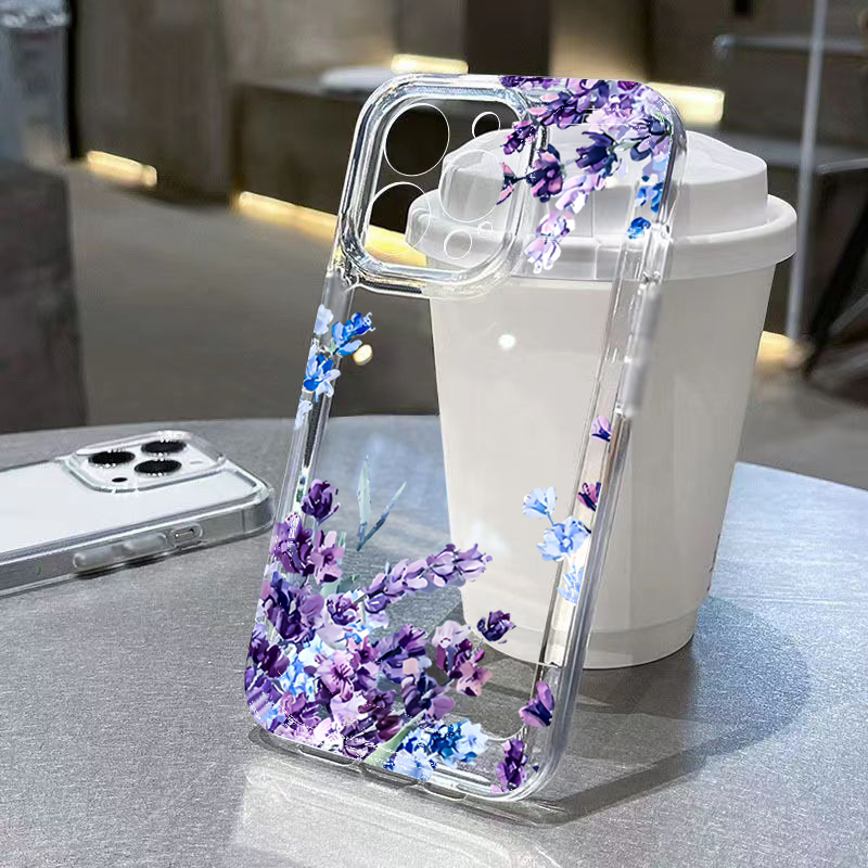 Phone Cases Xs Iphone - Мягкий силиконовый чехол с фиолетовым цветком
